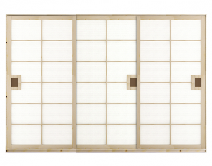 ~ Kleiderschrank SHOJI 300×220 cm mit 3 Schiebetüren, Buche massiv Kleiderschrank Schiebetüren Buche ~ Kleiderschrank SHOJI 300×220 cm mit 3 Schiebetüren, Buche massiv