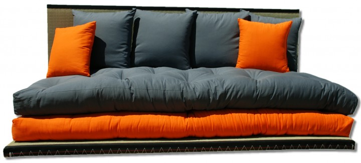 Futon-Tatami-Sofabett inkl. Futon und 6 Kissen