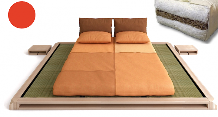 Setangebot massivholzbett aiko, inkl. lattenrost, tatami und futon ...