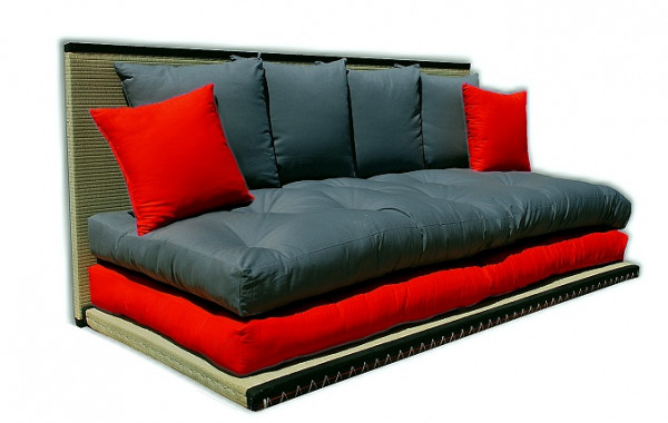 Futon-Tatami-Sofabett inkl. Futon und 6 Kissen