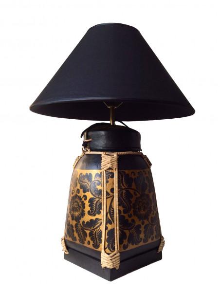 Bambus-Reiskorb-Lampe 46x46x72 cm