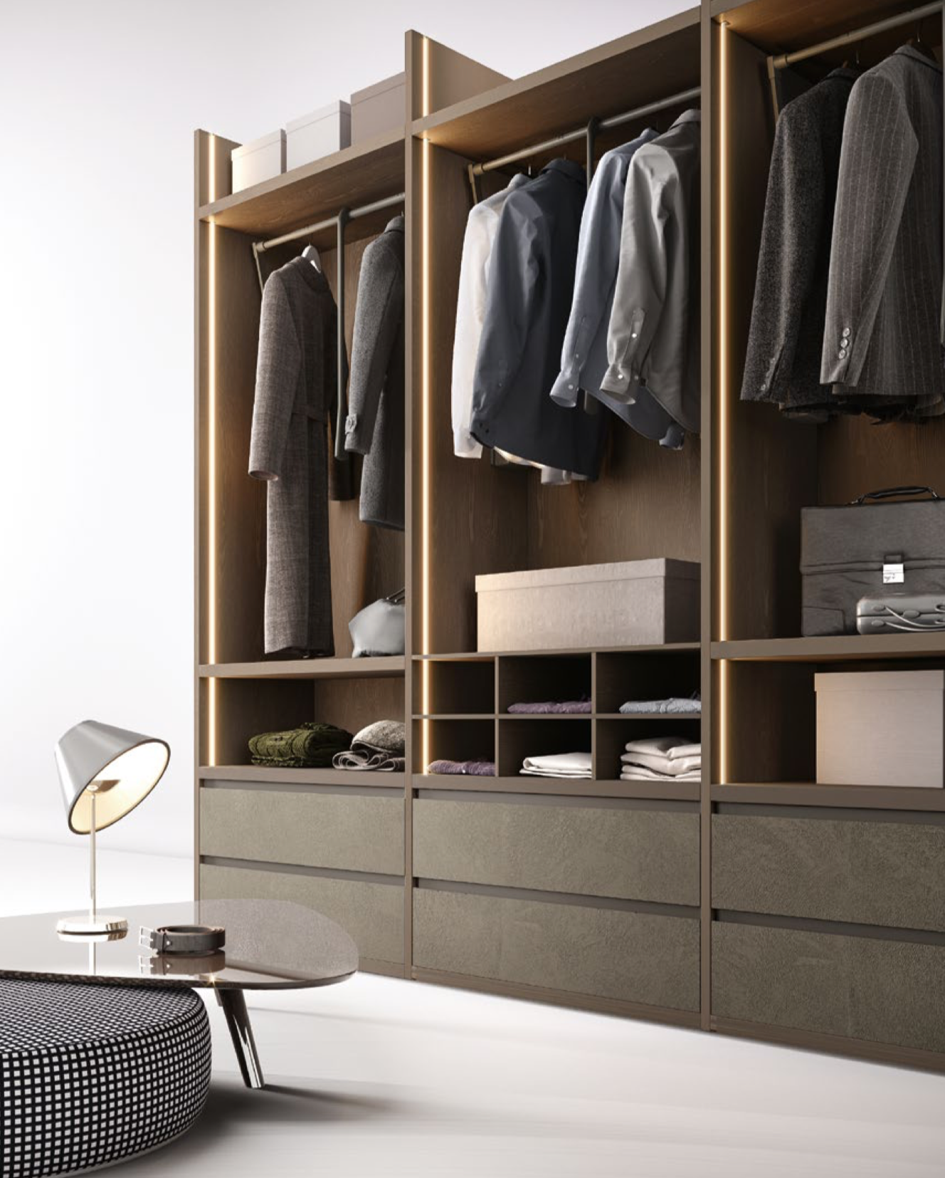 MODULO — Bronze-Champagner mit LED-Beleuchtung