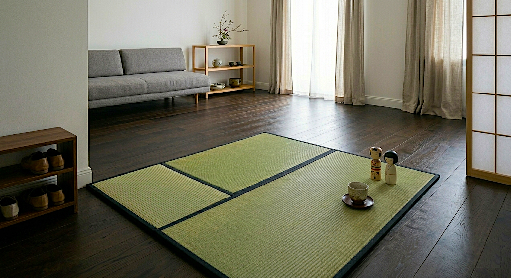 Tatami im Eingangsbereich als Akzent
