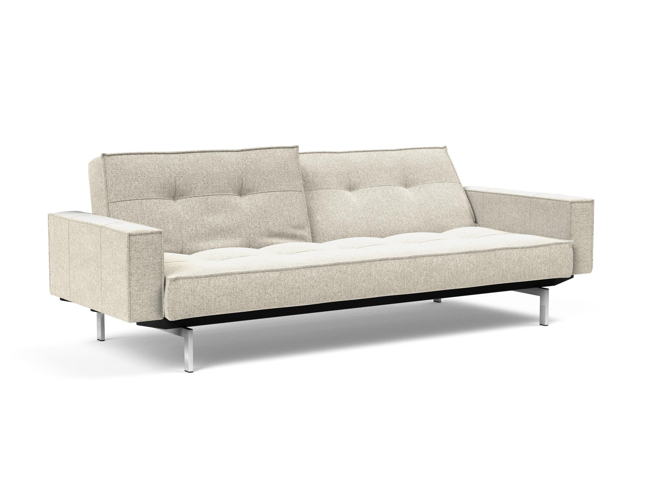 Splitback Chrom Schlafsofa mit Armlehnen
