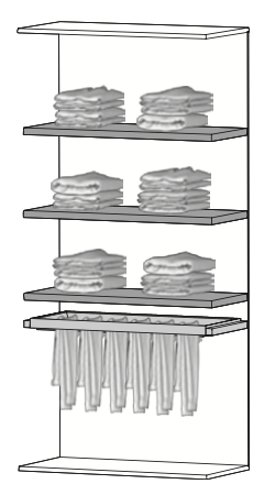 PF02 - 2 Regalböden u. ausziehbarer Hosenhalter