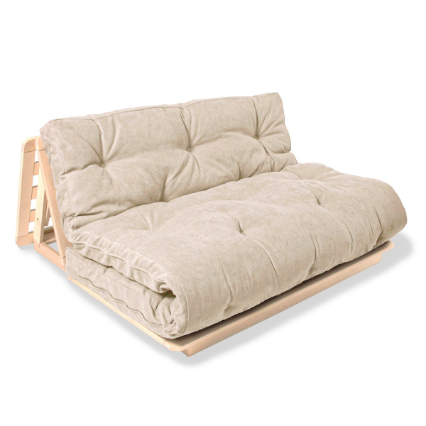 Schlafsofa YUTO 140, Buche massiv, inkl. Futon Cotton comfort