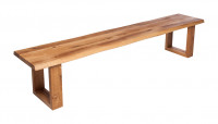 Sitzbank OKU m. Holzgestell, Eiche massiv 4 cm 140x42x45 cm / Eiche m. geraden Kanten / Geölt / ohne Füllung