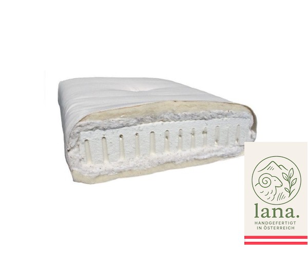 Bio-Futon DESHI slim – schlanke Latex-Schurwolle-Matratze in Bio-Qualität