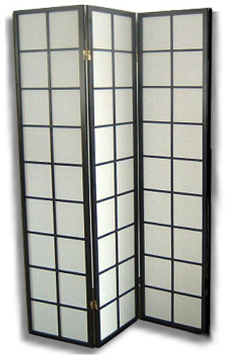 Paravent NIPPON, Schwarz, 3-teilig