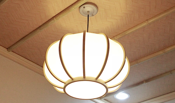 Závesné svietidlo KYOTO, Drevený rám napnutý Shoji- vláknom, Priemer: 45 cm