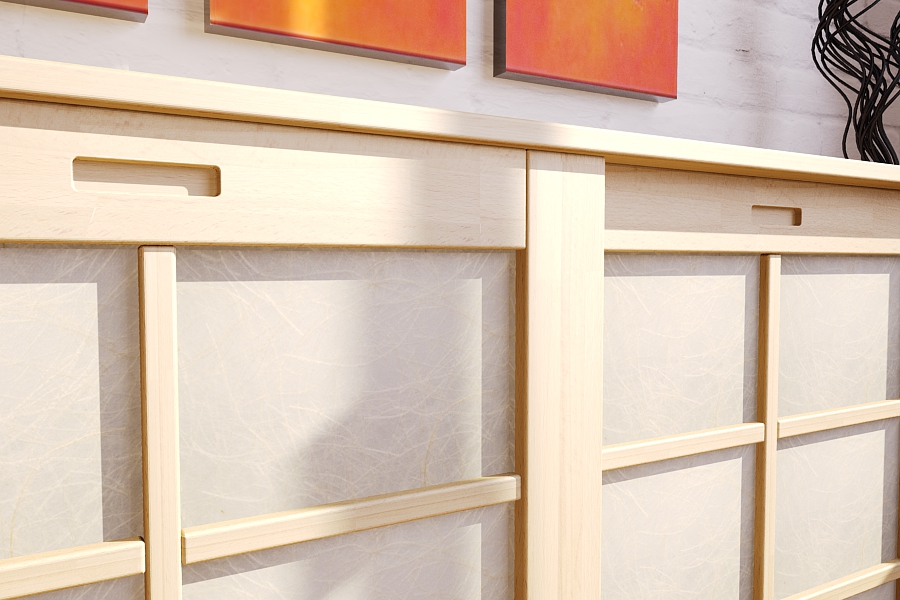 Shoji-Schiebewand aus Holz und Papier